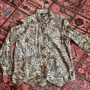 Zebra Print Silk Women’s Shirt